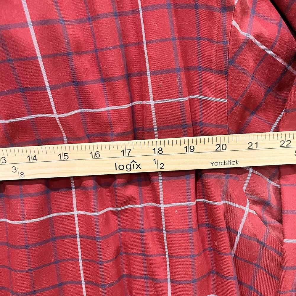 Brooks Brothers Mens Shirt X-Large Burgundy Plaid Regent Long Sleeve Button Up - Picture 11 of 11